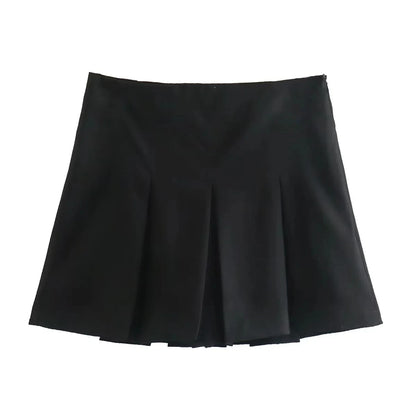 WOMEN PLAIN CASUAL BLACK SKIRT