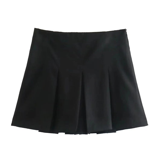 WOMEN PLAIN CASUAL BLACK SKIRT