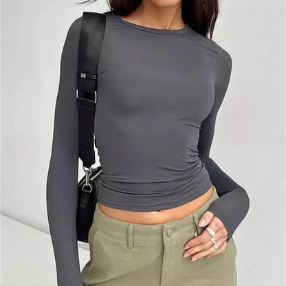 OLD MONEY KNIT GRAY LONG SLEEVE TEE