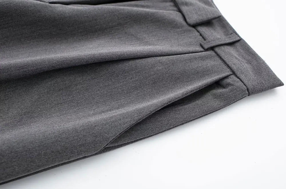 VINTAGE HIGH WAIST GRAY CLASSIC TROUSERS