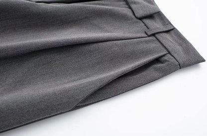 VINTAGE HIGH WAIST GRAY CLASSIC TROUSERS