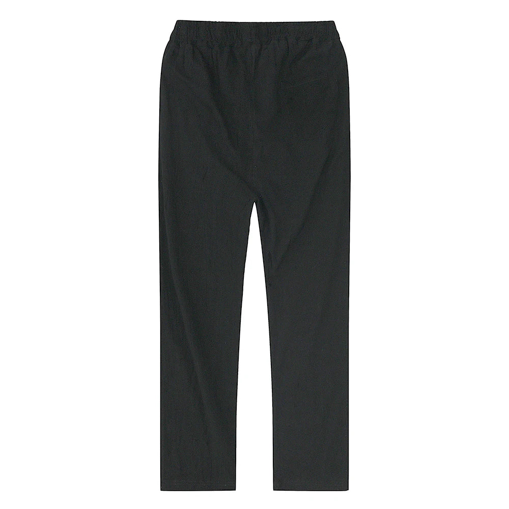 OLD MONEY BLACK LINEN TROUSERS