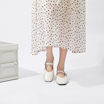 PURE LEATHER BEIGE CLASSIC FLATS
