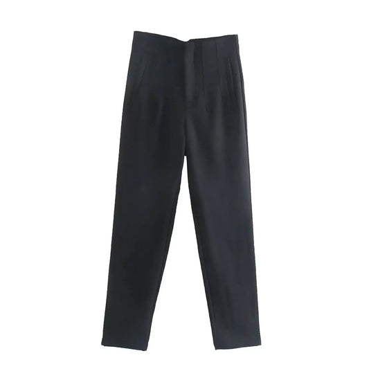 ELEGANT HIGH-WAIST BLACK PENCIL PANTS