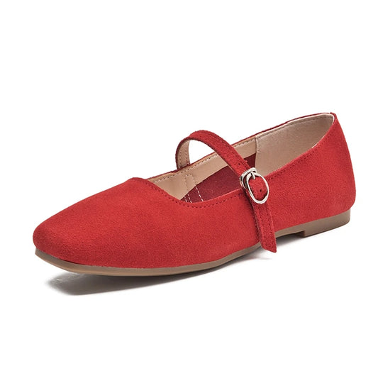 HIGH QUALITY RED OLD MONEY ELEGANT FLATS