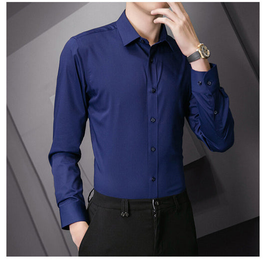 ASHFORD SLIM NAVY BLUE DRESS SHIRT