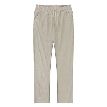 OLD MONEY BEIGE LINEN TROUSERS