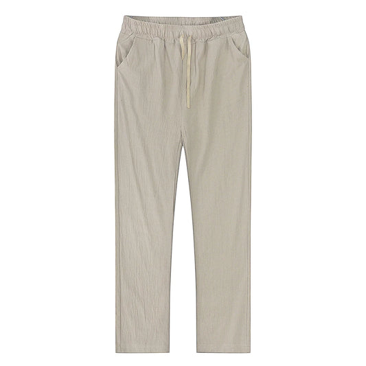 OLD MONEY BEIGE LINEN TROUSERS