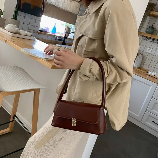 DARK BROWN OLD MONEY ELEGANT SIMPLE HANDBAG