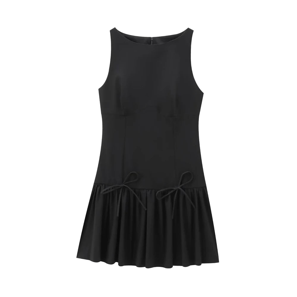 OLD MONEY BLACK MINI DRESS