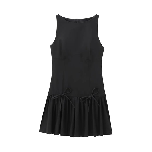 OLD MONEY BLACK MINI DRESS