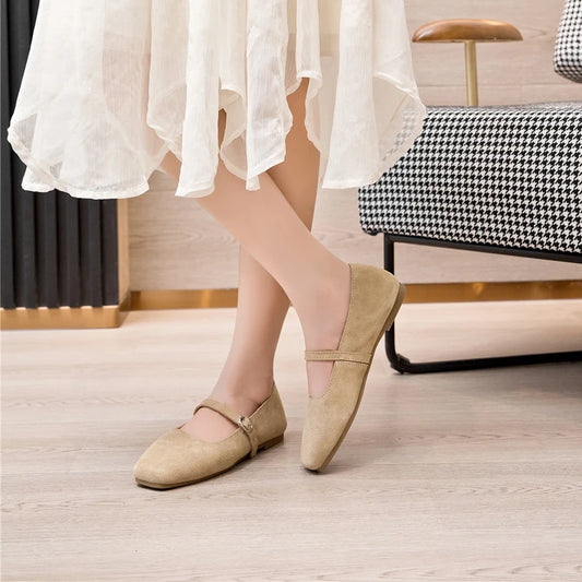 HIGH QUALITY BEIGE OLD MONEY ELEGANT FLATS