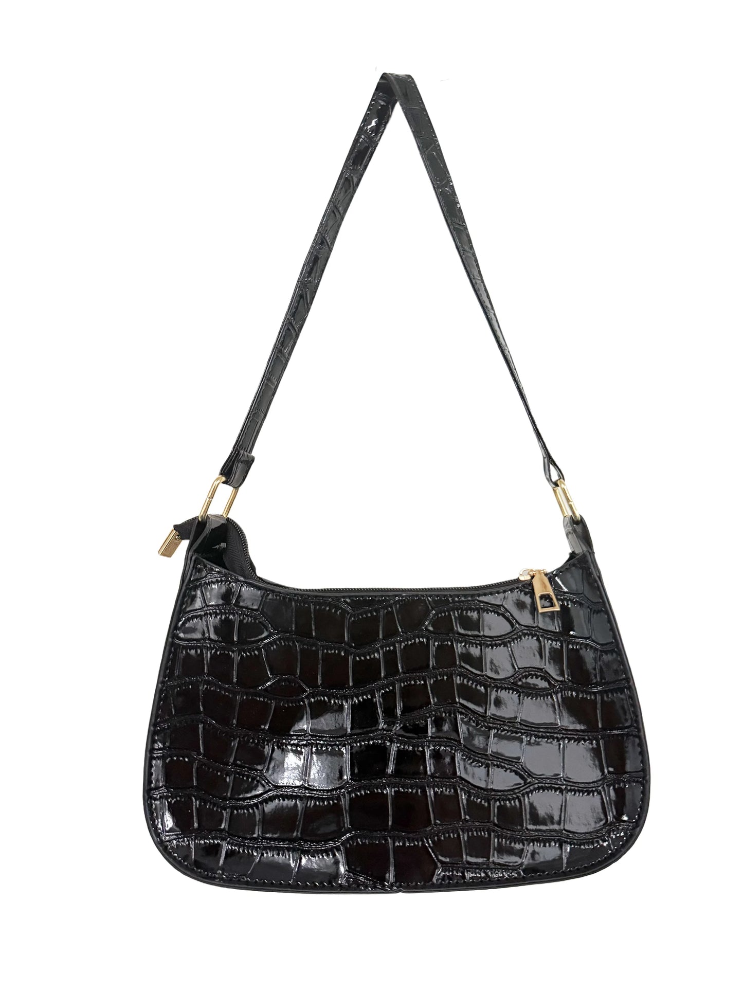 VINTAGE LEATHER BLACK SHOULDER BAG