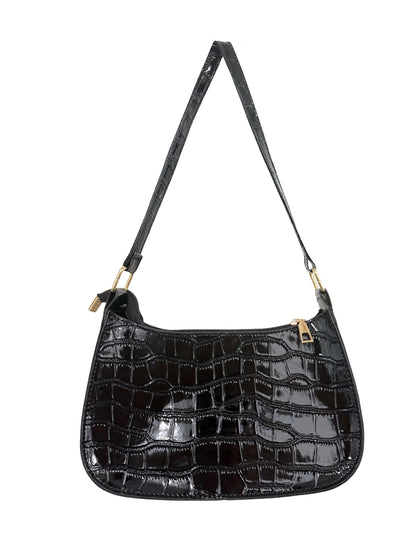 VINTAGE LEATHER BLACK SHOULDER BAG