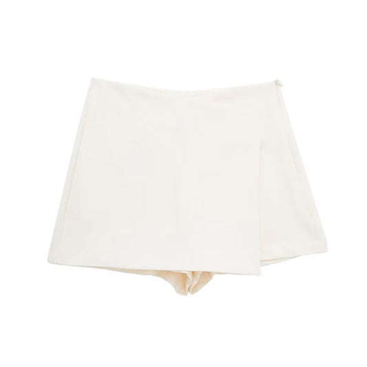 VINTAGE TIERED WHITE SKORT SHORTS