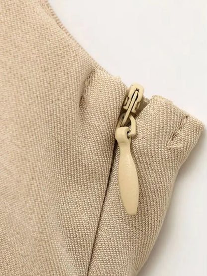 OLD MONEY BEIGE MINI DRESS