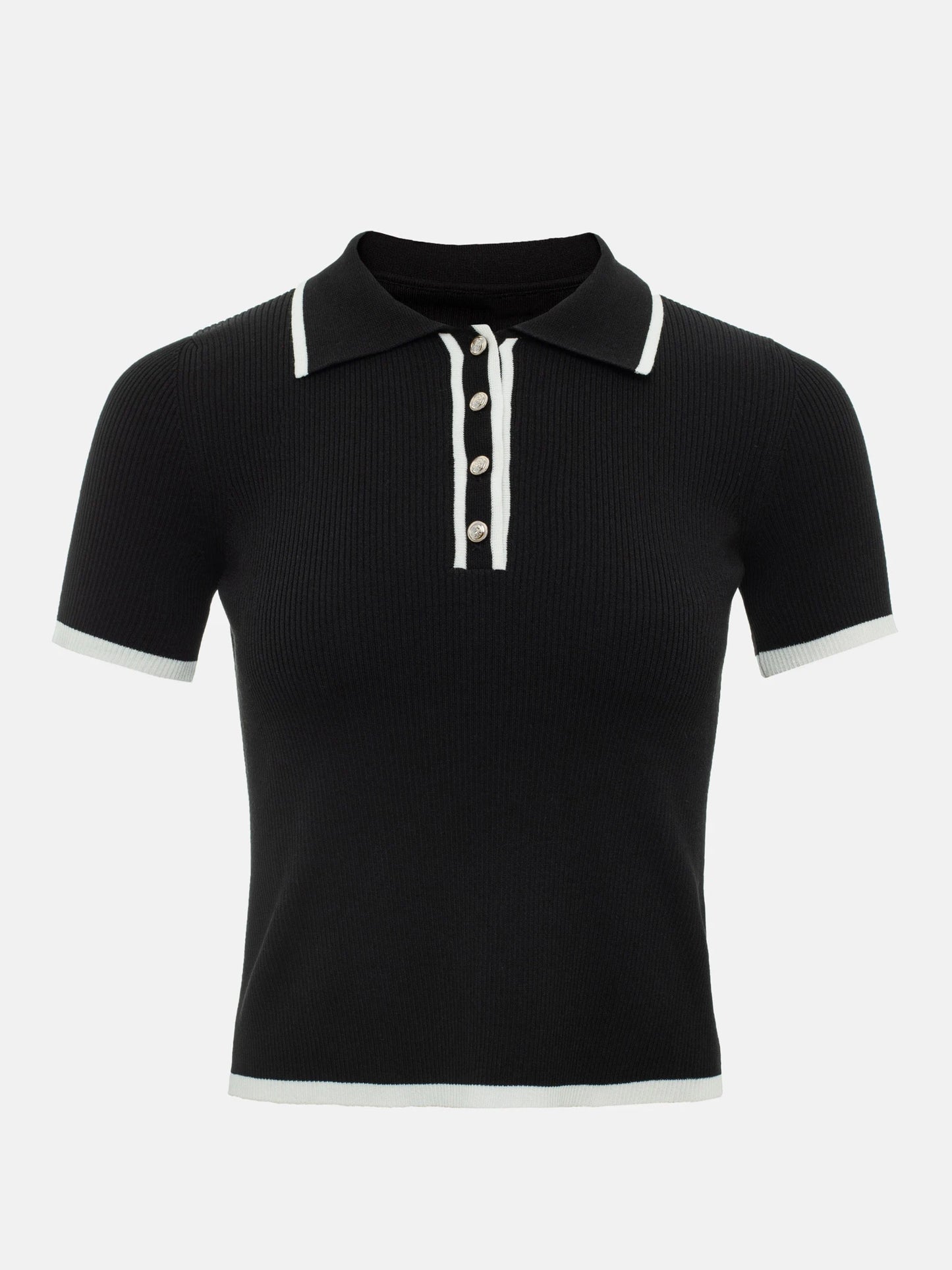 VINTAGE BLACK KNIT POLO