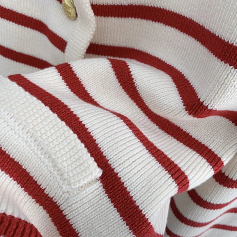 BELMONT RED STRIPED CARDIGAN
