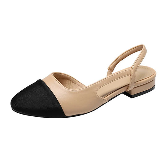 APRICOT (SHORT HEEL) LUXURIOUS SLINGBACK FLATS