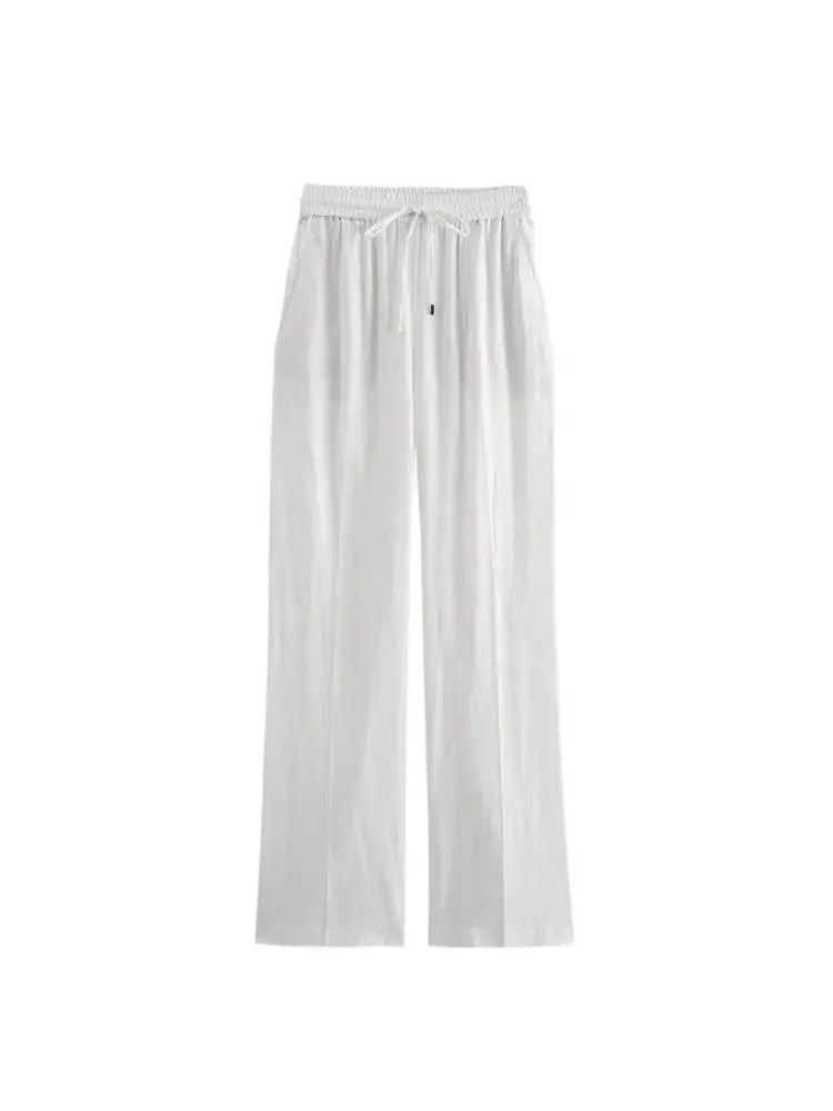 OLD MONEY STRAIGHT-LEG WHITE TROUSERS