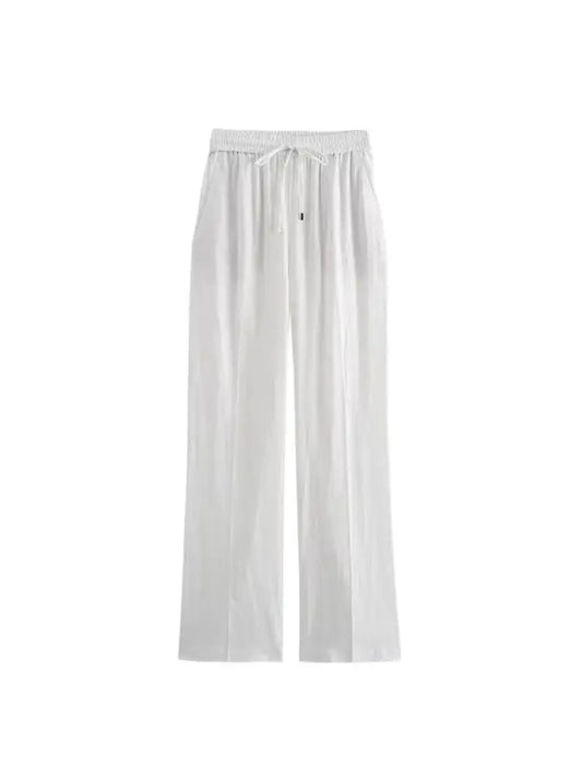 OLD MONEY STRAIGHT-LEG WHITE TROUSERS