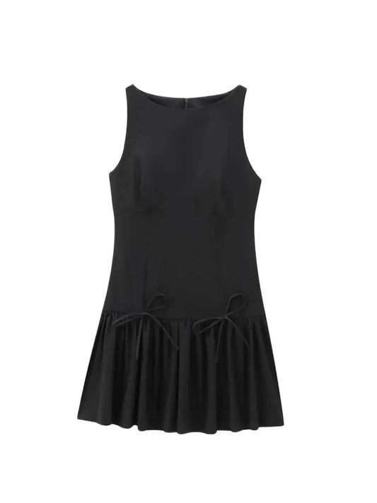 OLD MONEY BLACK MINI DRESS