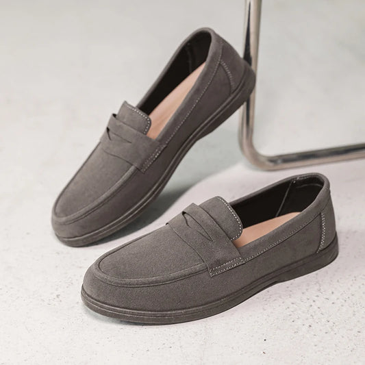 HERITAGE GRAY SLIP-ON LOAFERS