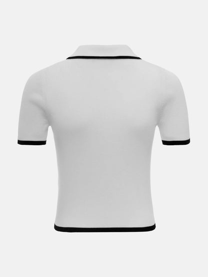 VINTAGE WHITE KNIT POLO