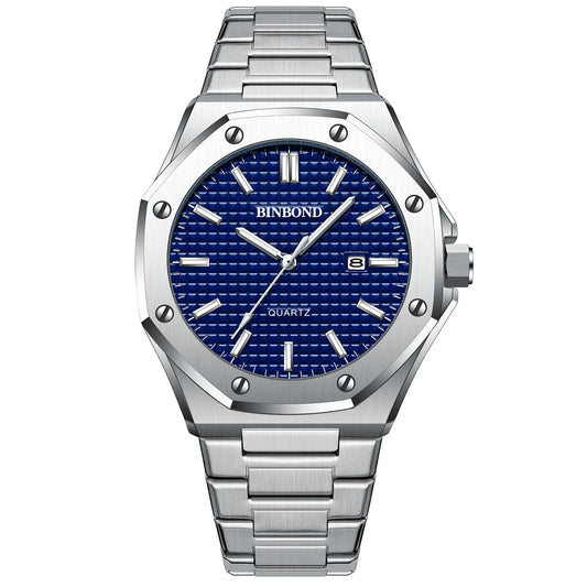 MAYFAIR SILVER BLUE STEEL WATCH