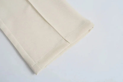 CREAM COLOR TAILORED STRAIGHT TROUSERS