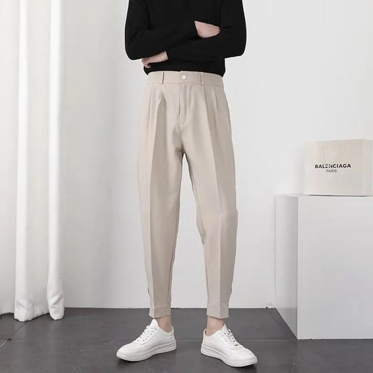 PLAIN KHAKI ELEGANT TROUSERS