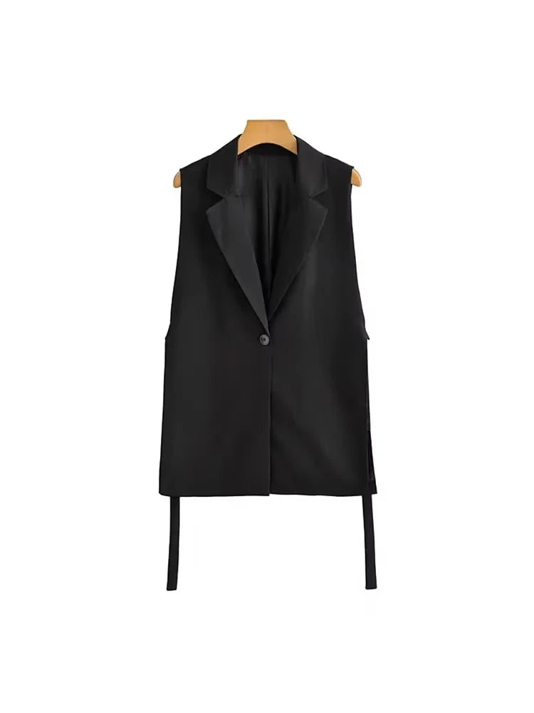 VINTAGE BLACK SLEEVELESS VEST