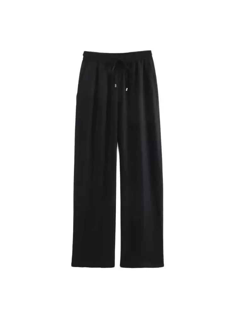 OLD MONEY STRAIGHT-LEG BLACK TROUSERS