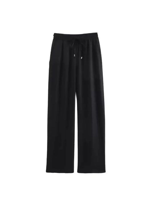 OLD MONEY STRAIGHT-LEG BLACK TROUSERS