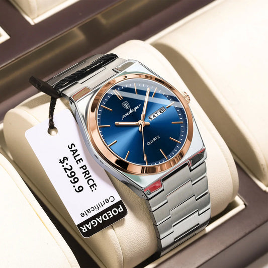 OLD MONEY LUXURIOUS ROSE GOLD BLUE WATCH
