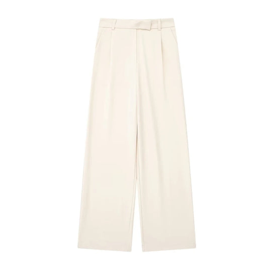 VINTAGE HIGH WAIST CREAM CLASSIC TROUSERS