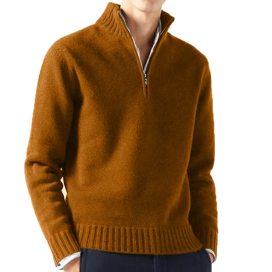 OLD MONEY LONG NECK BROWN SWEATER