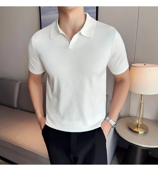 HERITAGE V-NECK CLASSIC WHITE POLO