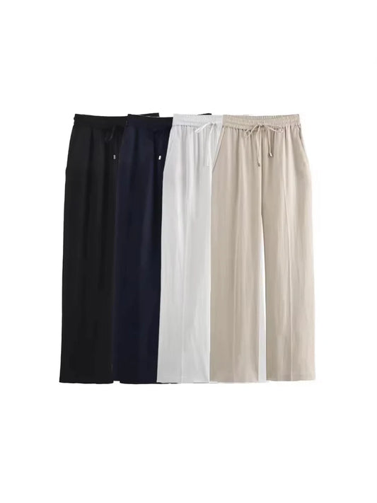 OLD MONEY STRAIGHT-LEG BLACK TROUSERS
