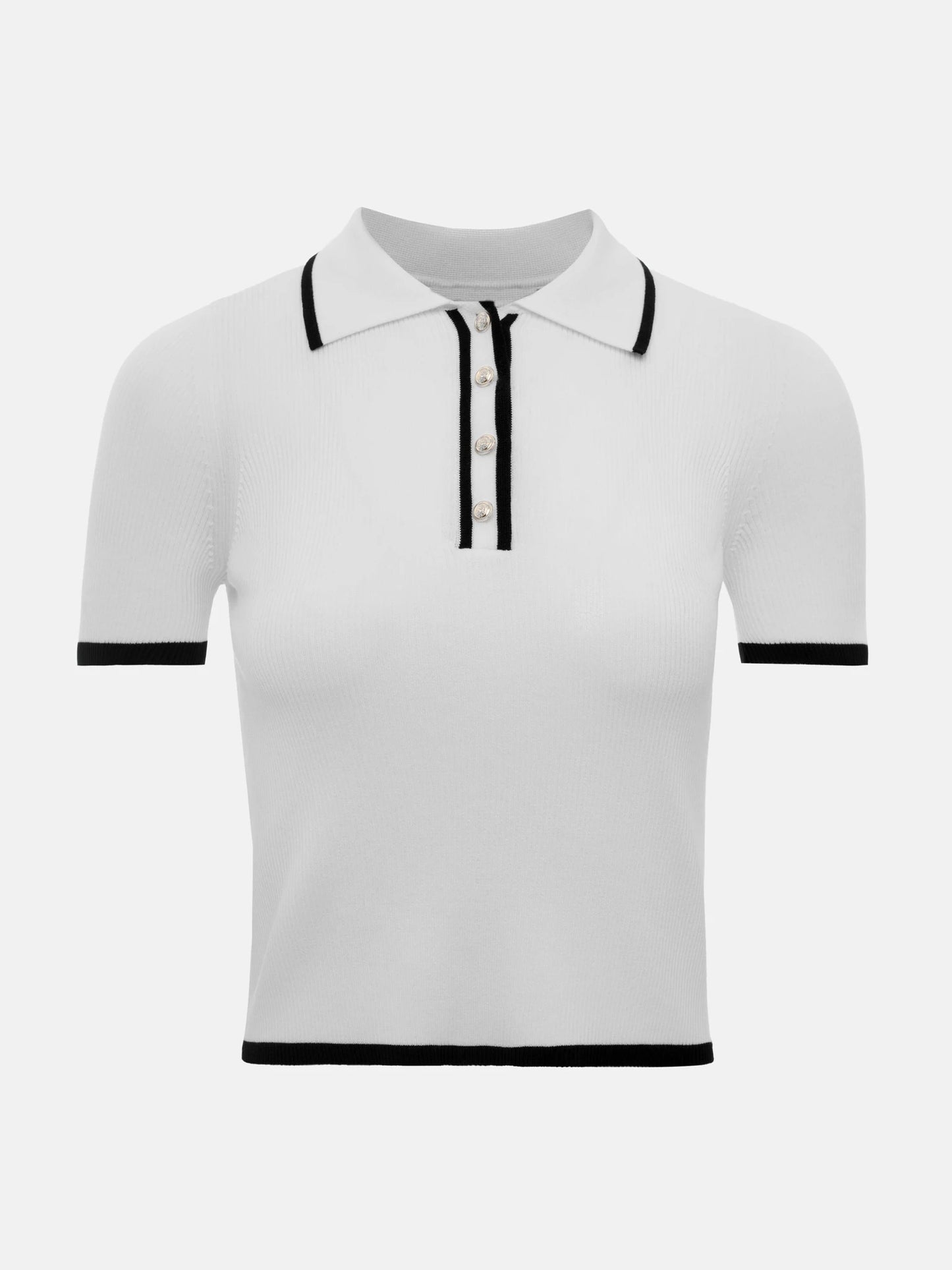 VINTAGE WHITE KNIT POLO
