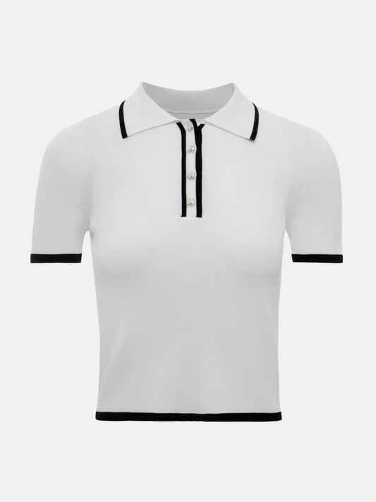 VINTAGE WHITE KNIT POLO