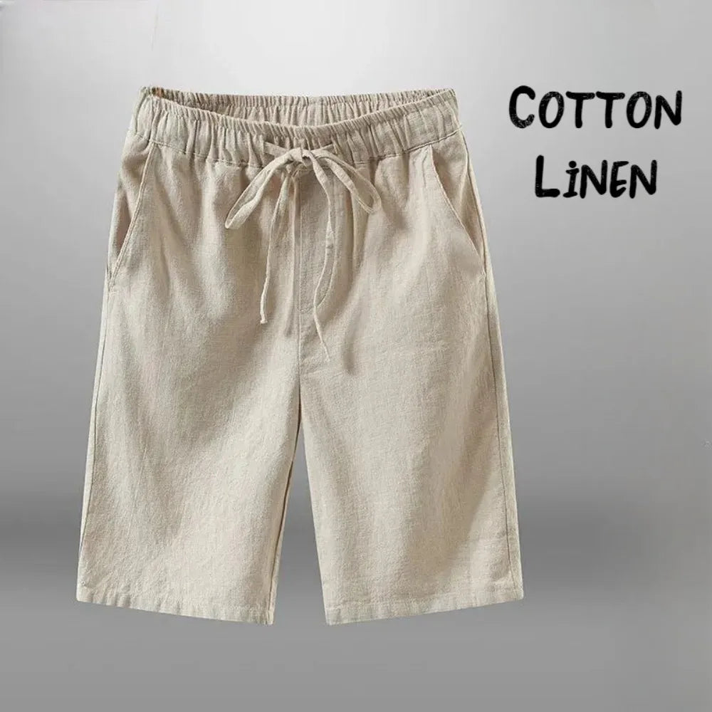 OLD MONEY COTTON LIGHT KHAKI BEACHY SHORTS