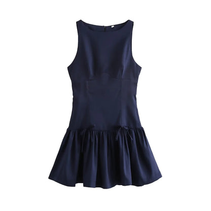 OLD MONEY NAVY BLUE MINI DRESS