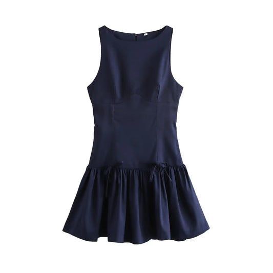 OLD MONEY NAVY BLUE MINI DRESS