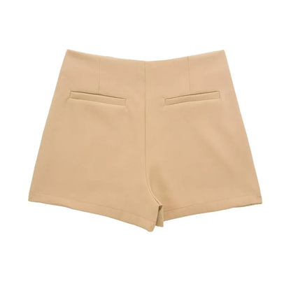 VINTAGE TIERED KHAKI SKORT SHORTS