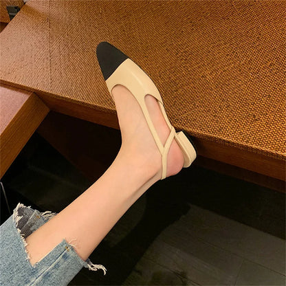 APRICOT (SHORT HEEL) LUXURIOUS SLINGBACK FLATS