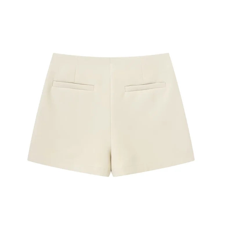 VINTAGE TIERED CREAM SKORT SHORTS
