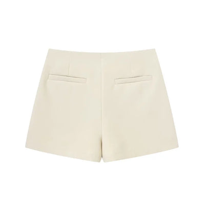 VINTAGE TIERED CREAM SKORT SHORTS