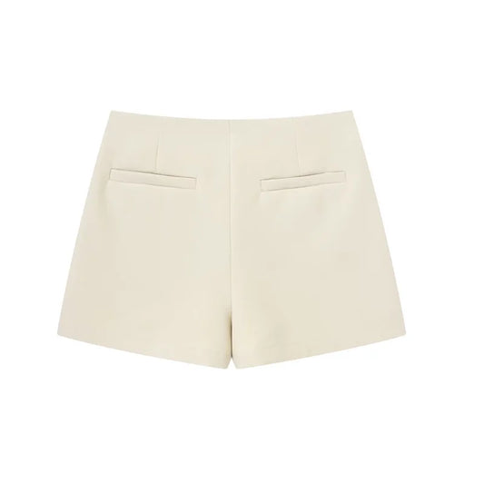VINTAGE TIERED CREAM SKORT SHORTS