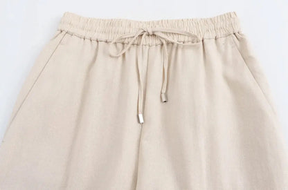 OLD MONEY STRAIGHT-LEG BEIGE TROUSERS